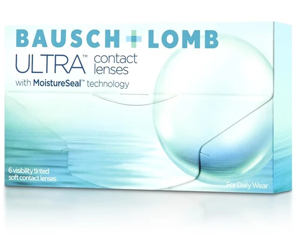 A box of Bausch + Lomb ultra contact lenses