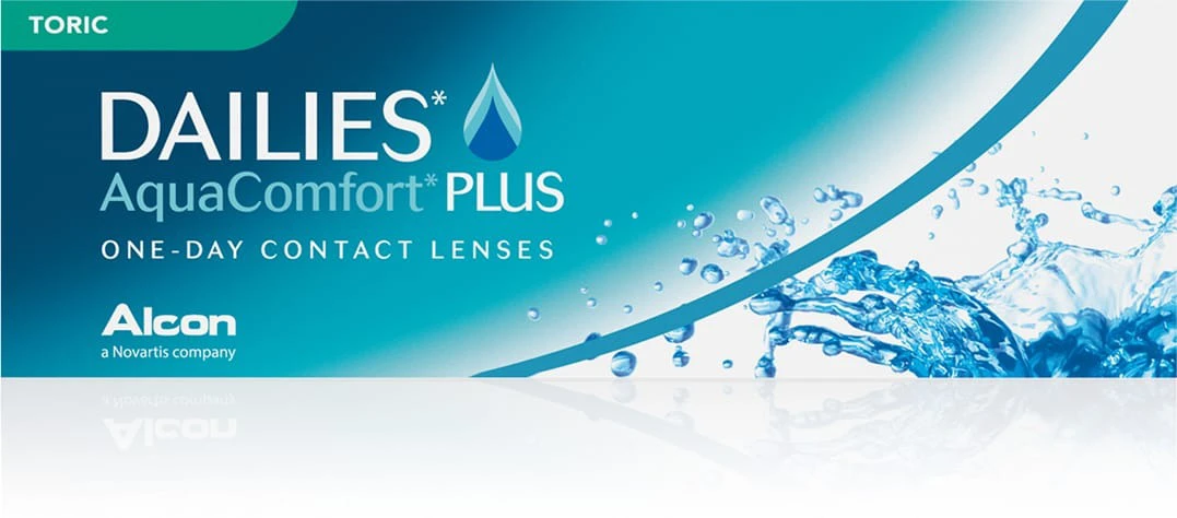 A box of Dailies Aqua Comfort Plus contacts