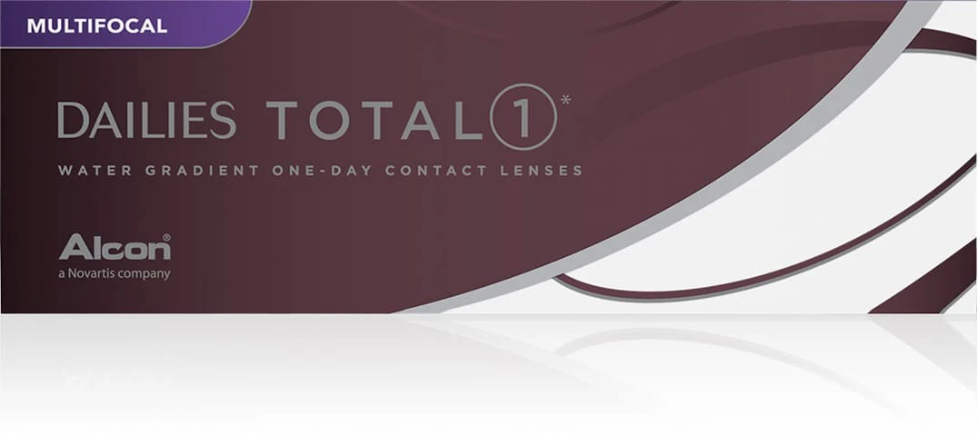 A box of Dailies Total 1 contact lenses